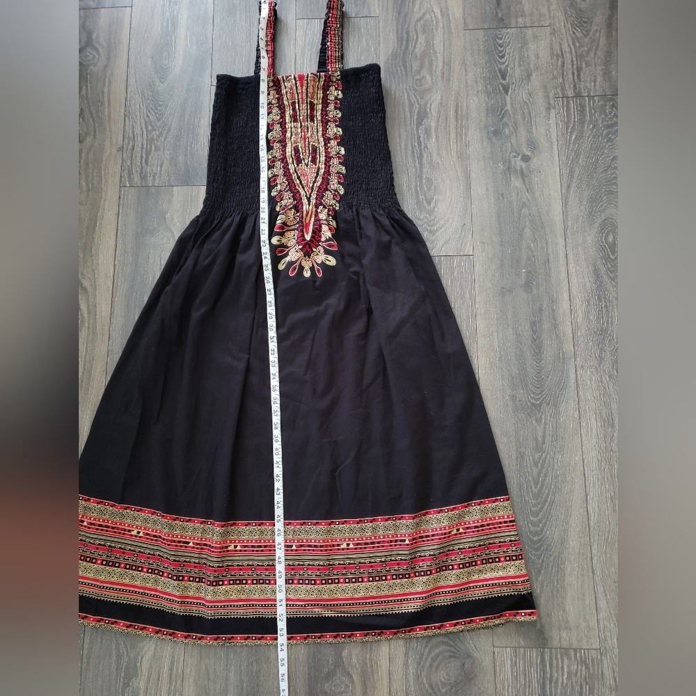 Ashro Black Maxi Dress with Red And Gold Design Size1X - Picture 7 of 7